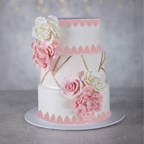 Wykrawacze do lukru foremki tort dekorator szablon wzór ornamenty kwiat 3x